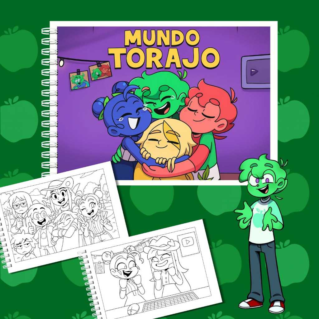 Livro de colorir MUNDO TORAJO 1 - Capa dura A5 180g - Torajo goods - 50 desenhos