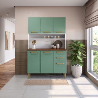 Cozinha Compacta de Aço 6 Portas 2 Gavetas Bella Bertolini em Oferta na Shopee