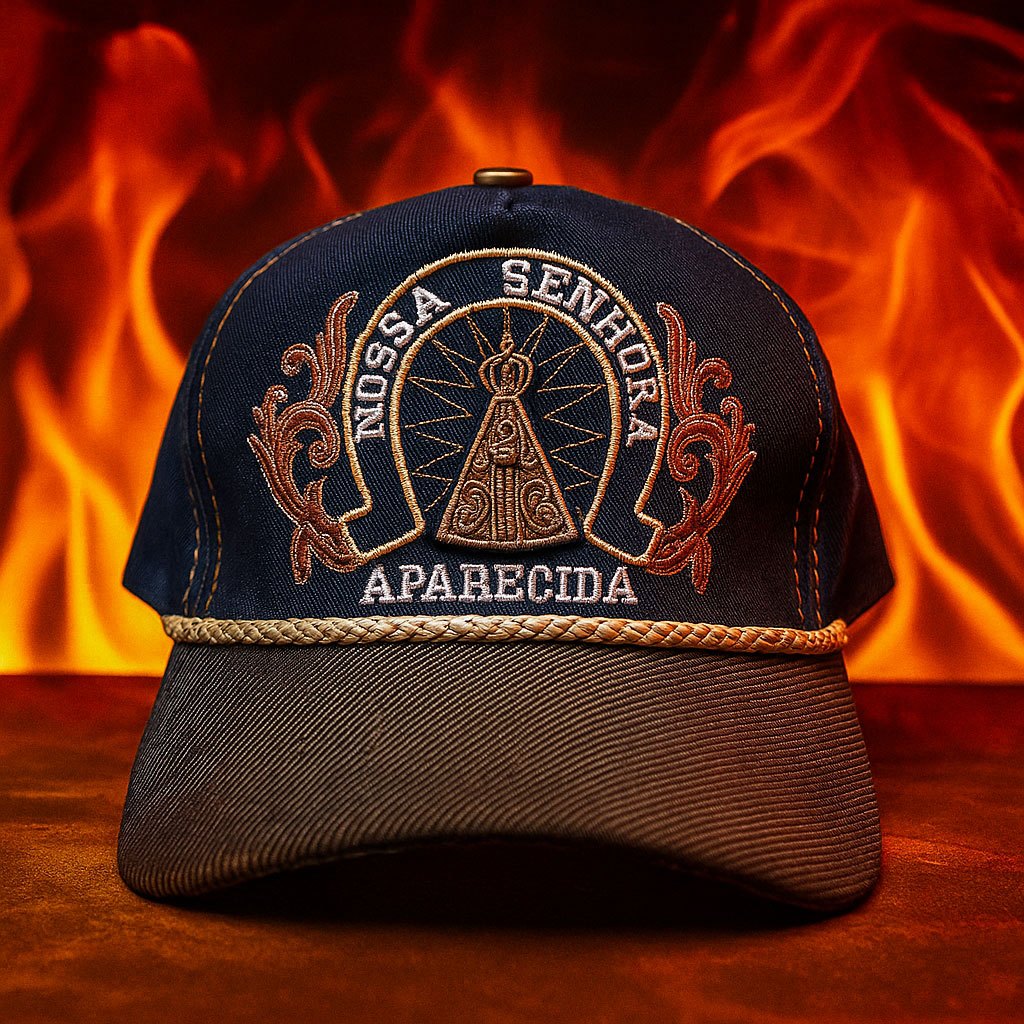 Boné Country Adulto Nossa Sra. Aparecida Vinho Peão Barretos em Oferta na Shopee