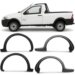 Kit 4 Moldura Alargador Paralama Strada Adventure Trekking 2005 a 2008 Preto Texturizado Diant Tras