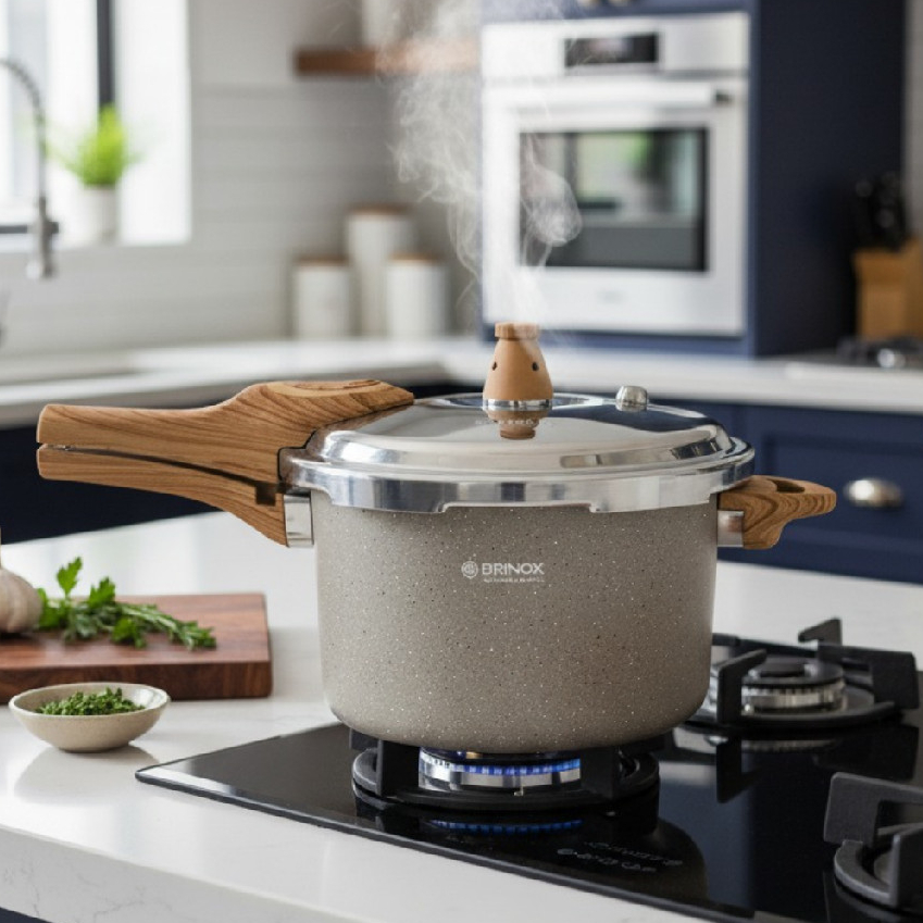 Panela de Pressão Brinox Ceramic Life Pressure 4,2L Pro-Ceramic Premium e Fundo de Indução