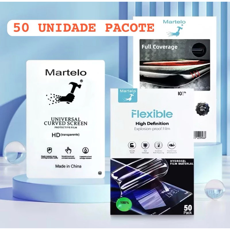 🔥Kit 50 PelĂculas de Hydrogel 8 polegadas (HD / Fosca / Anti-Spy Privativa) Pacote Fechado Atacado