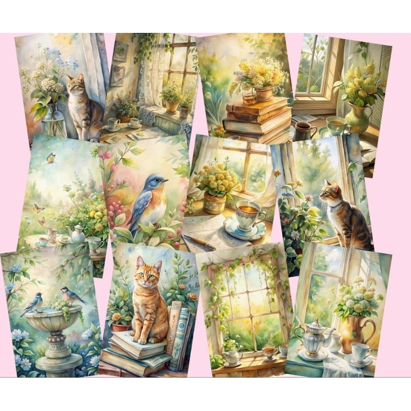 Papéis de Carta Vintage Campo (12 Papéis) em Oferta na Shopee