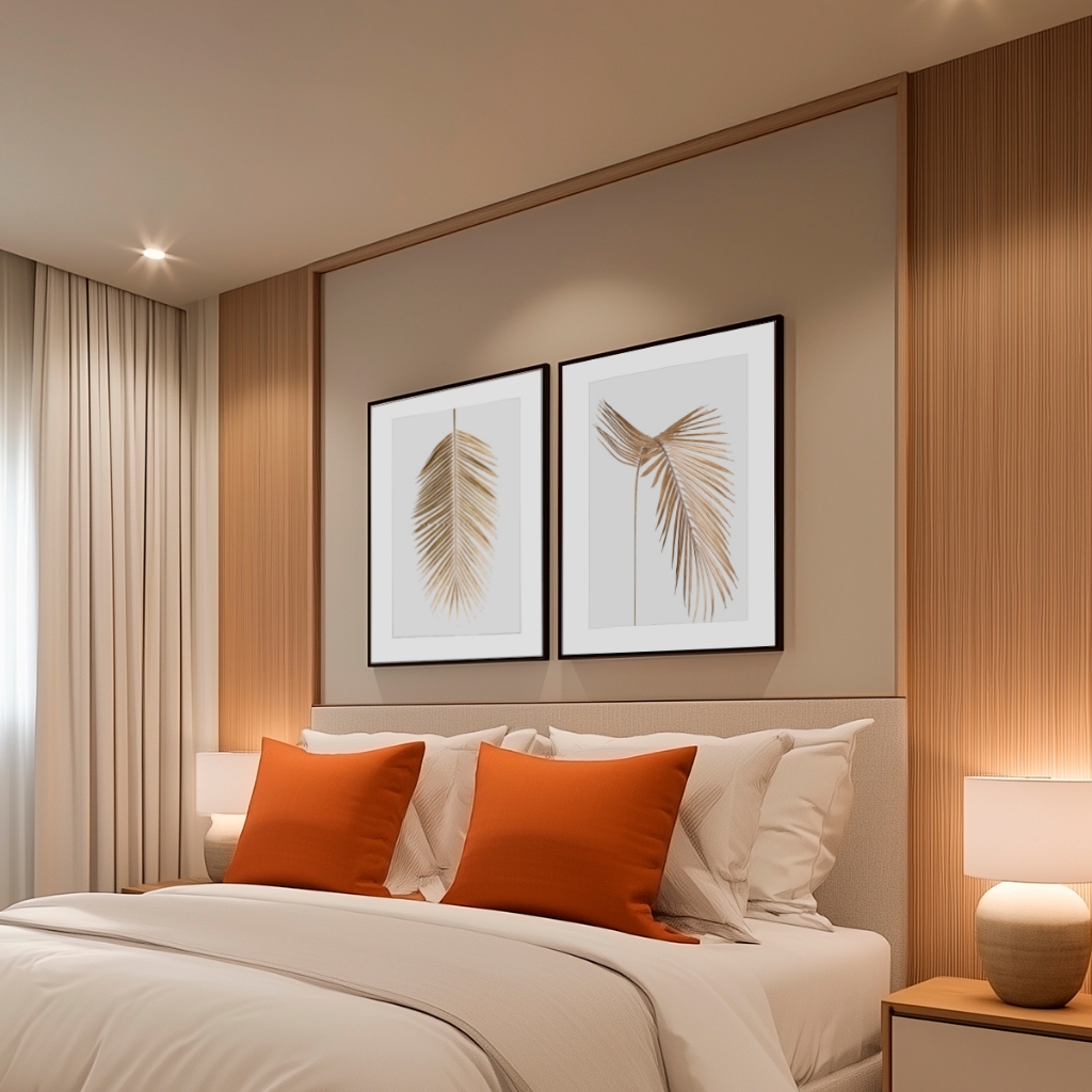 Kit 2 Quadros Modernos Folhagem Dourada 50X70 cm Costela De Adão Luxuoso Grande Sala Com Vidro em Oferta na Shopee