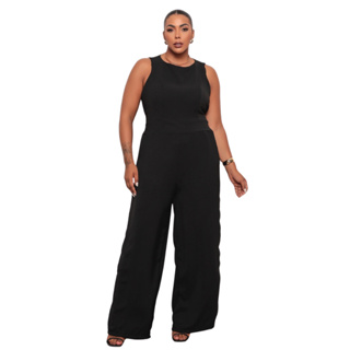 Macacão Feminino Plus Size Longo Social Elegante Duna em Oferta na Shopee