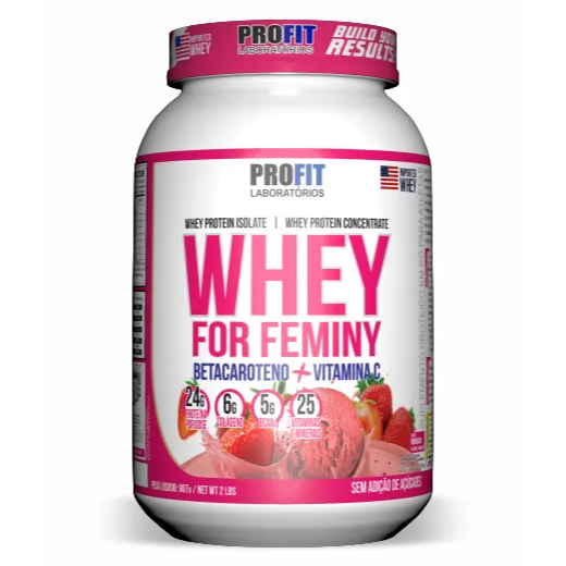 WHEY FOR FEMINY MORANGO POTE 907GR - PROFIT