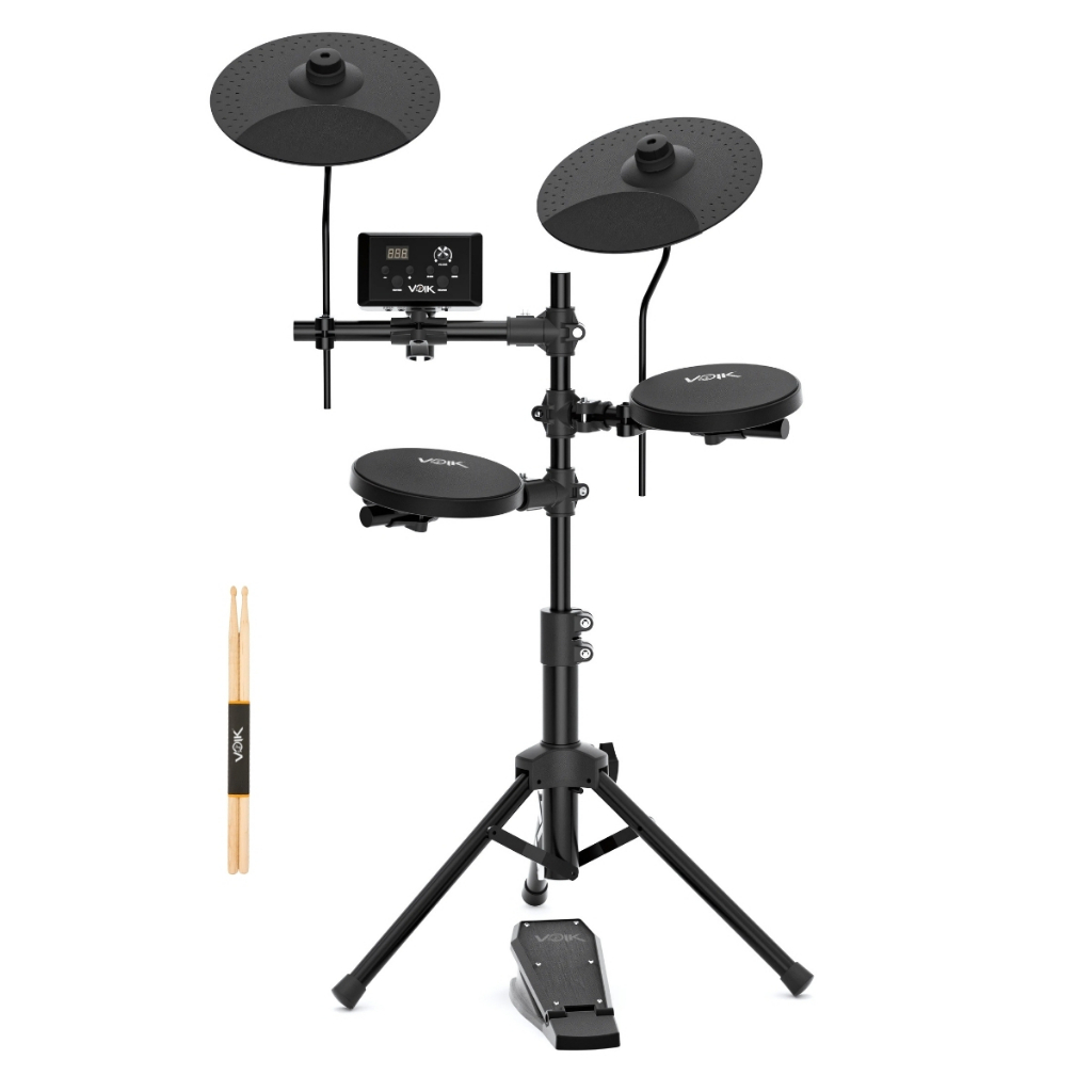 Bateria Eletrônica Voik SYNC-200 Compacta 4 Peças 56 Sons 15 Kits Para Iniciantes Silenciosa Bivolt em Oferta na Shopee