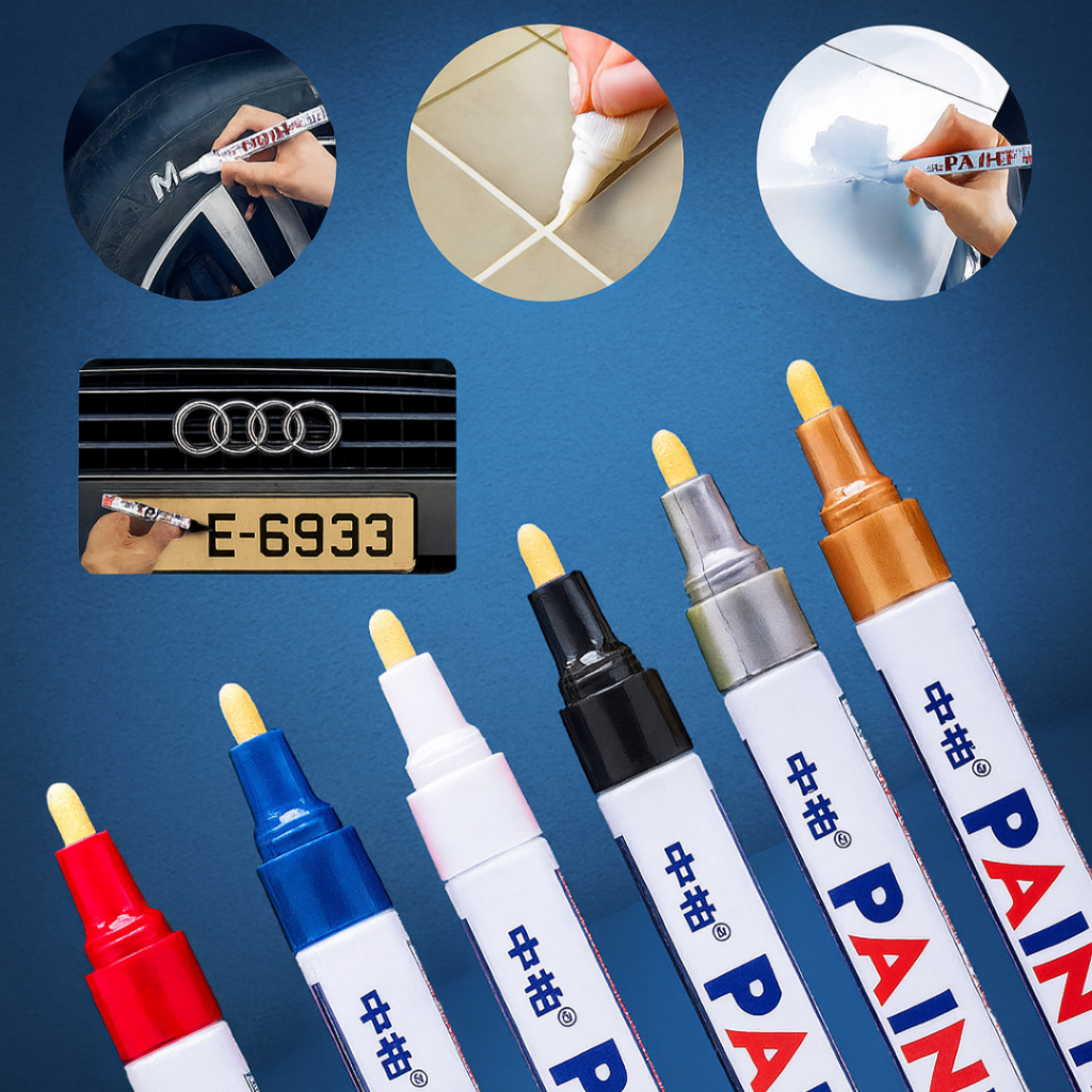 Caneta Paint Original Reparadora Pintura Automotiva Permanente Não Sai Na Água Tira Riscos Carro Moto Retoque de Placa T em Oferta na Shopee