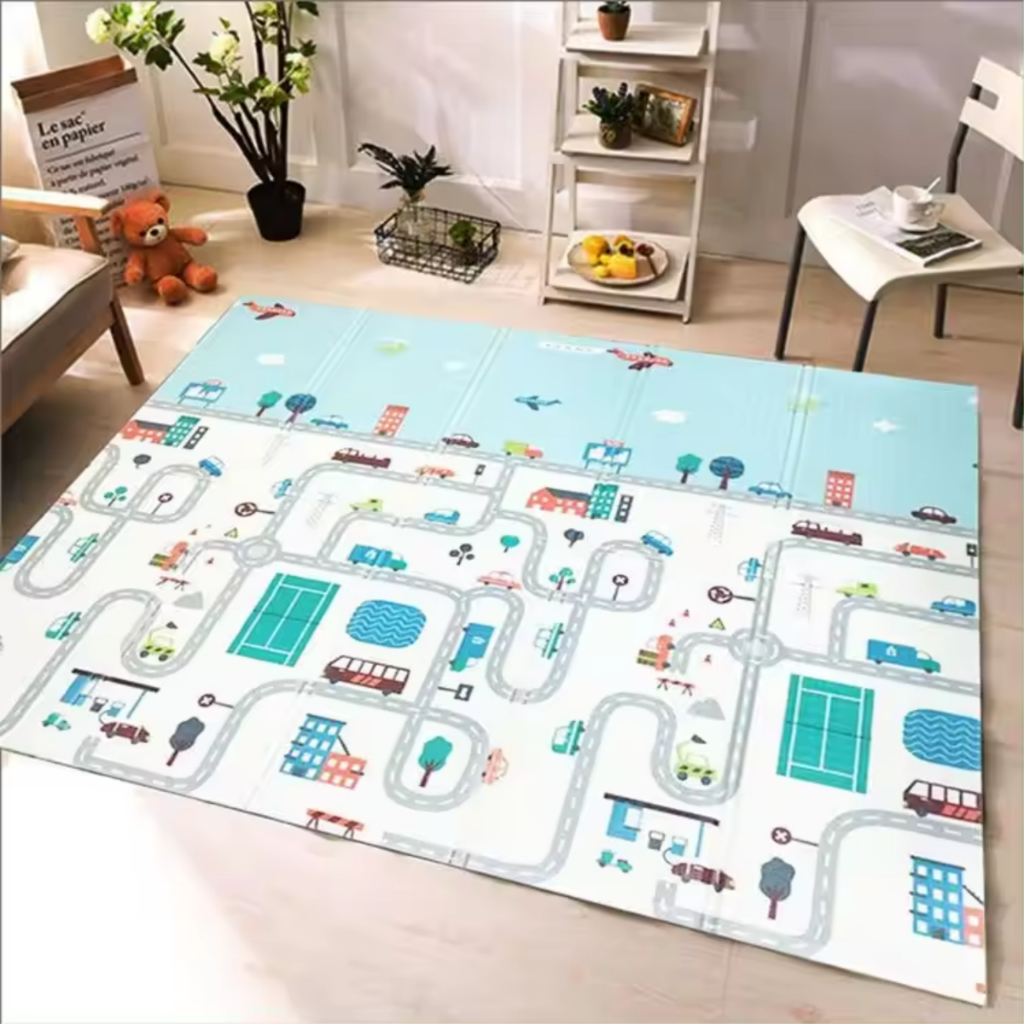 Tapete Infantil Dobrável Dupla Face Gigante Tatame Térmico Sensorial Educativo Bebê 200x150cm