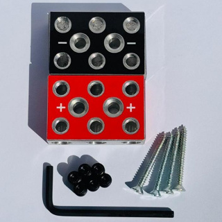 Par de Barramento Bloco Distribuidor de Energia Power Block – 6 Vias 3x3  (Positivo e Negativo) em Oferta na Shopee