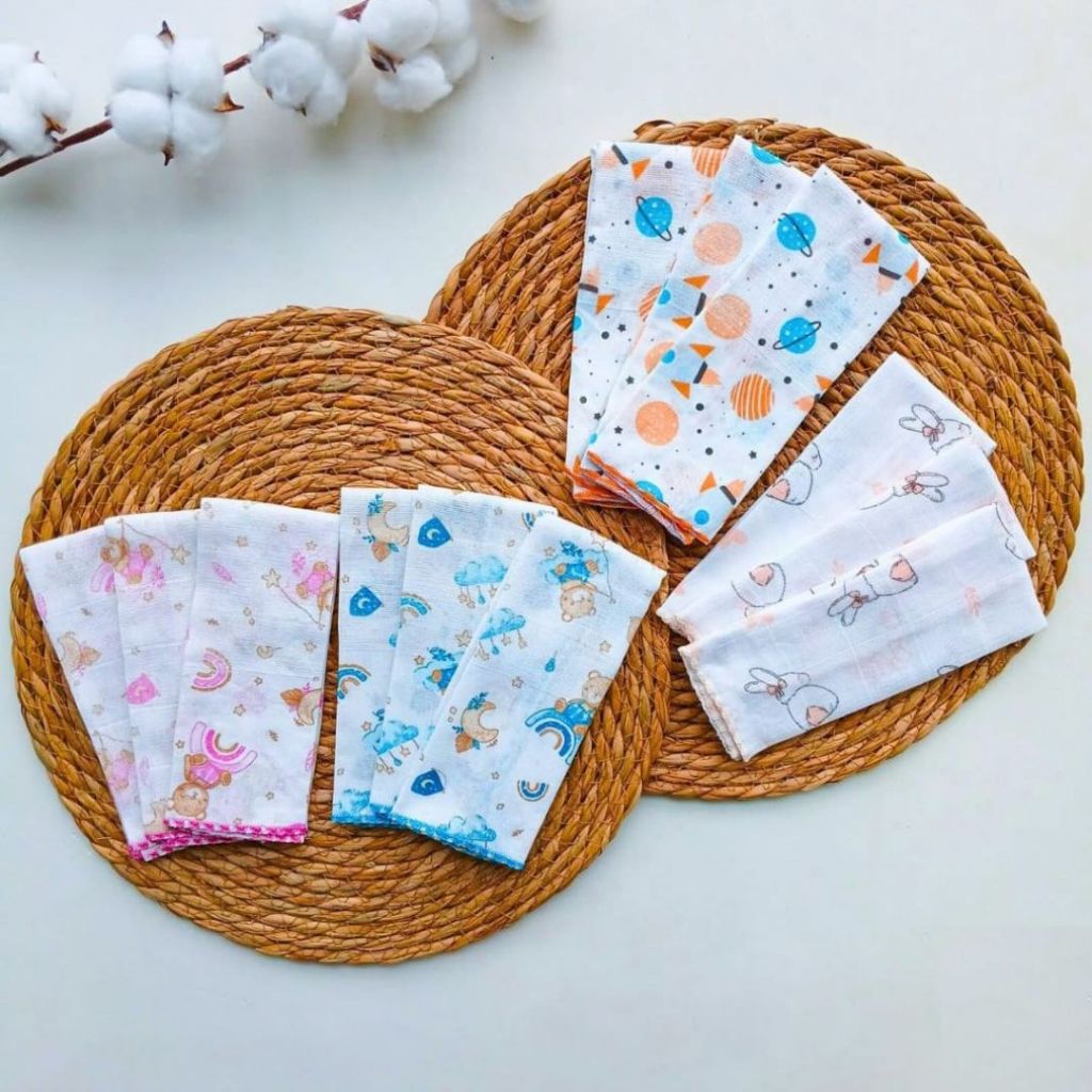 Kit 12 Paninho Boca Fralda Enxoval Maternidade Higiene Macio 100% Algodão Menina Menino