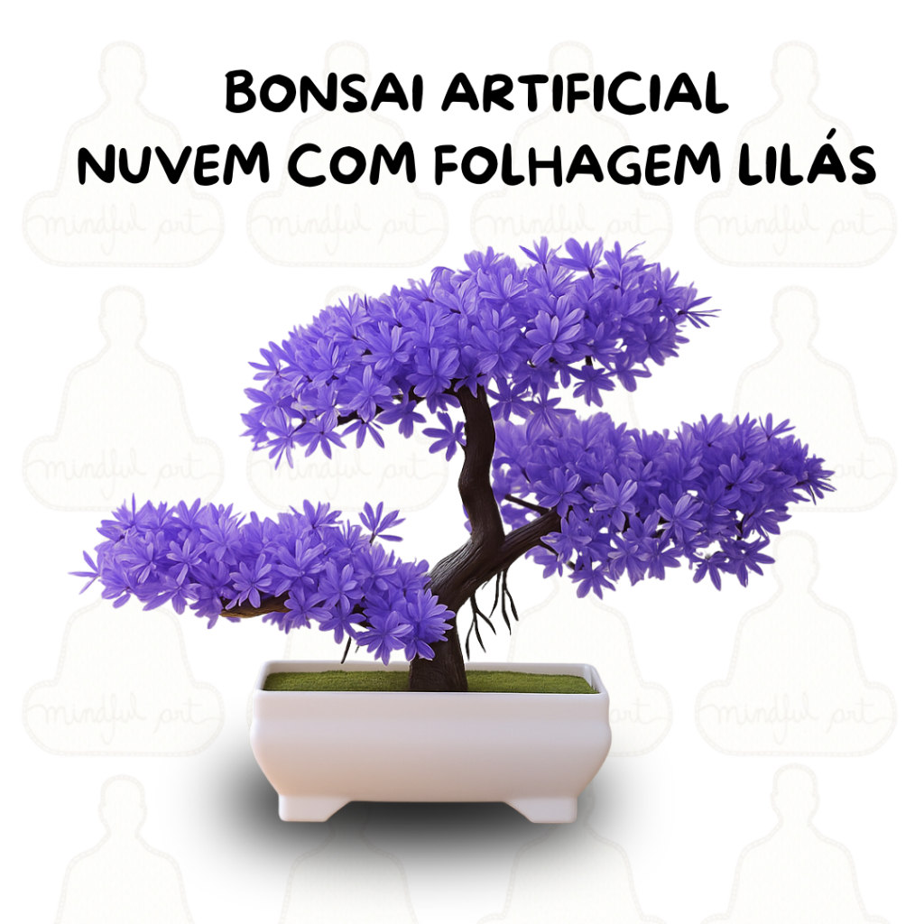 Planta Bonsai Artificial Nuvem com Folhagem Lilás – Elegância Oriental Estilo Zen na Decoração em Oferta na Shopee