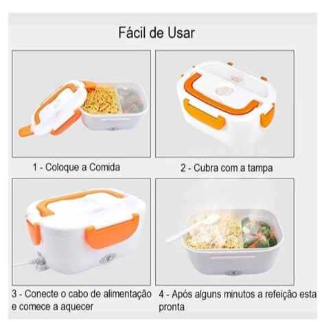 Imagem Marmita Elétrica Bivolt Veículo - 110V/220V e 12V/24V-LEGAL Nenhuma avaliação ainda