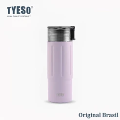 TYESO Copo Térmico 600ml Aço Inox Mantém 12h Quente&Gelado Fácil de transportar pequeno e leve
