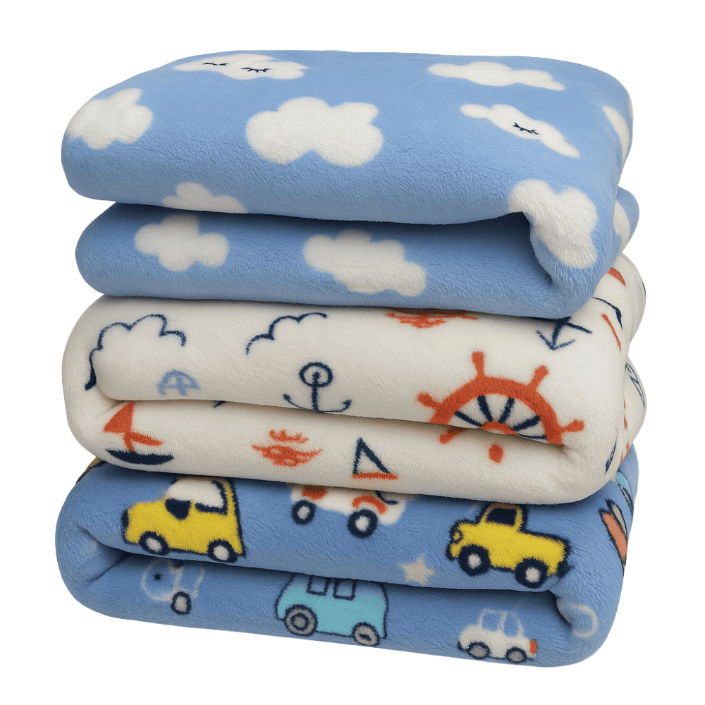 Kit 3 Mantas Cobertor Microfibra Infantil  Bebê Estampada