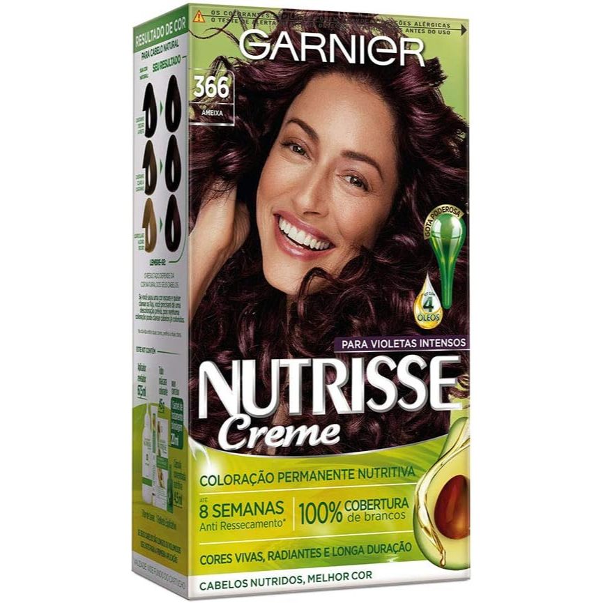 Tinta De Cabelo Nutrisse 366 Ameixa Garnier Nutrisse em Oferta na Shopee