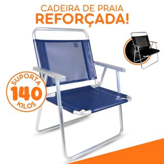 Cadeira de Praia e Piscina Oversize 140 Kg Alumínio Alta MOR em Oferta na Shopee