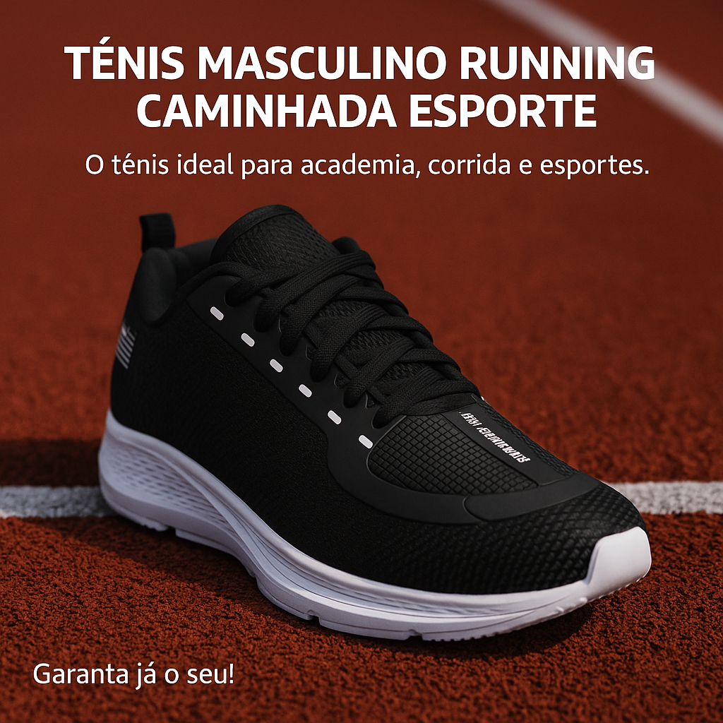 Tênis Casual Masculino Confortável Leve e Antiderrapante – Ideal para Academia | Pronta Entrega