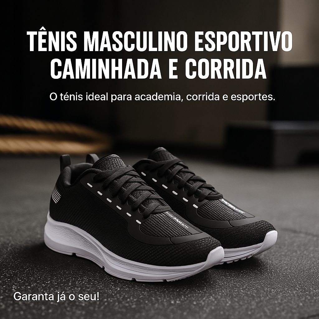 Tênis Masculino Esportivo Versátil para Treino, Corrida e Dia a Dia – Ultra Leve | Envio Rápido