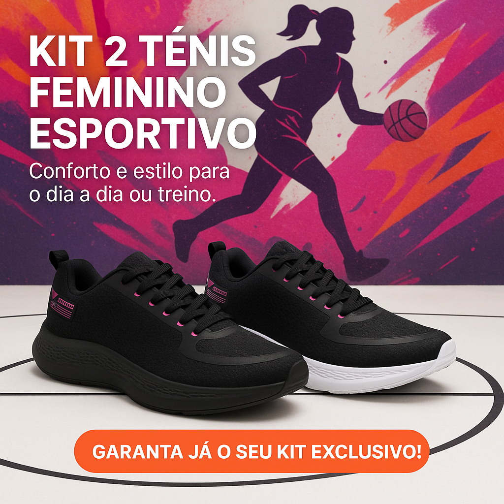 Kit 2 Tênis Femininos Esportivos Corrida Academia Leves e Confortáveis – | Pronta Entrega