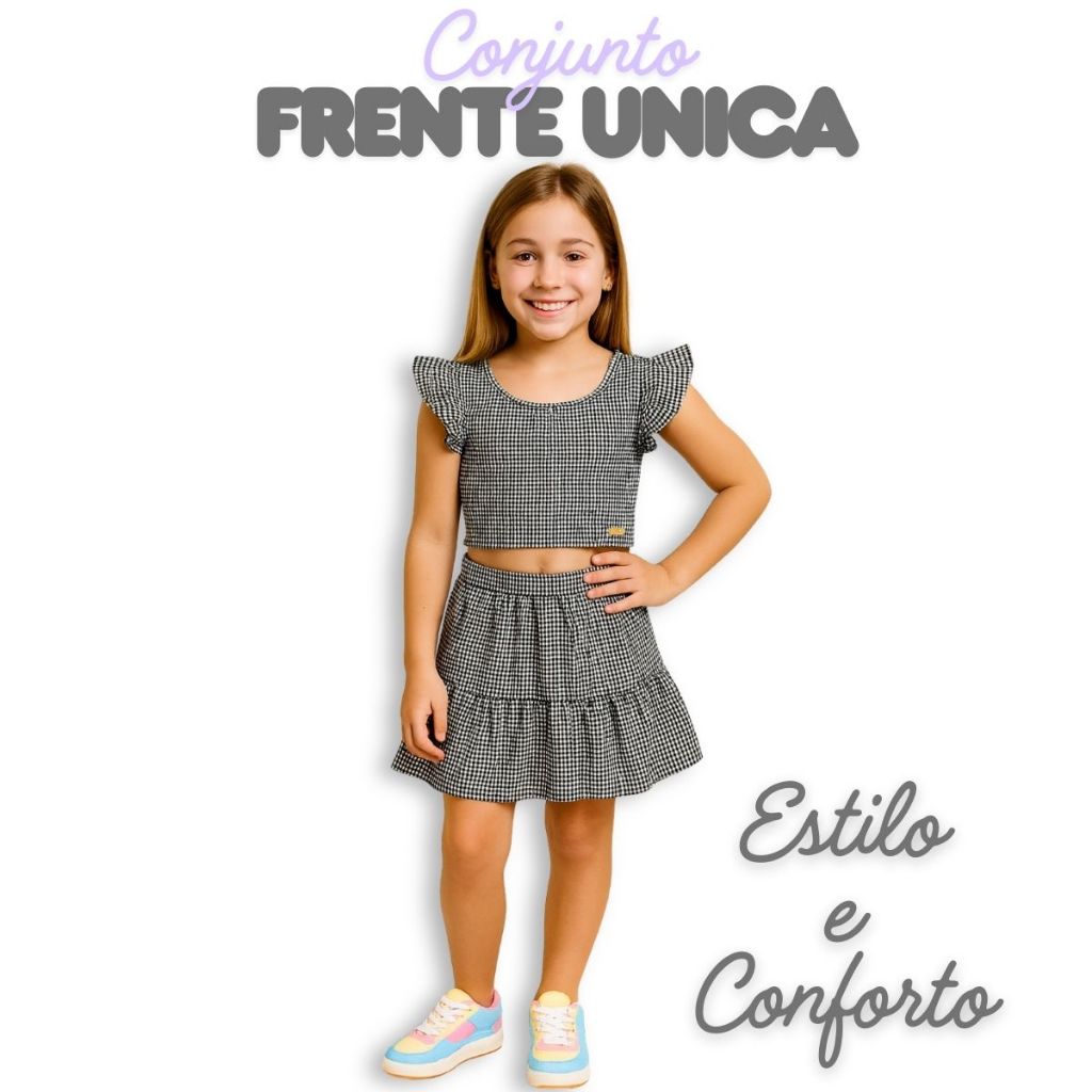 Cropped e Saia Xadrez: Onde Comprar | BuscaProdutos