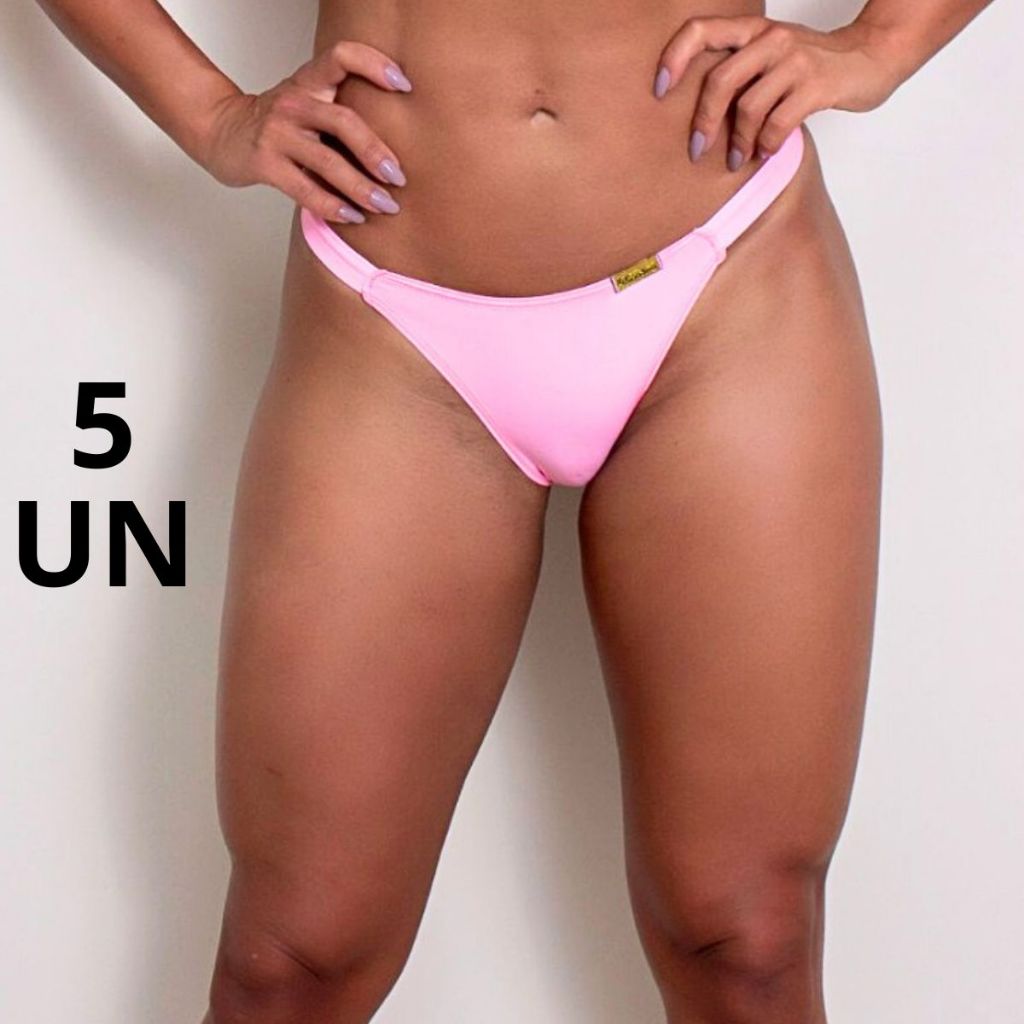 Kit 5 Calcinha Biquini Fio Duplo Microfibra Confortável Calcinha Não Marca Na Roupa Cós Alto Sensual