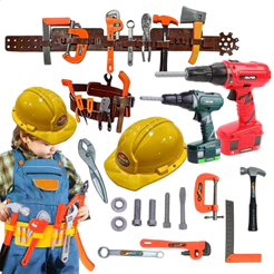 Kit Ferramentas Brinquedo Infantil Menino e Menina Envio Imediato Furadeira e Parafusadeira peças
