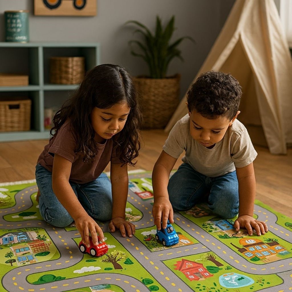 Tapete Pista De Carrinho  Carros Hot Cidade Tapete interativo em Lona para Crianças Brincar . em Oferta na Shopee