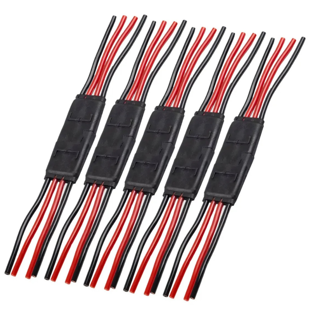 kit 05 Conector Plug 4Vias 4mm PERMAK universal P/ Som automotivo, eletrica, alto falantes....