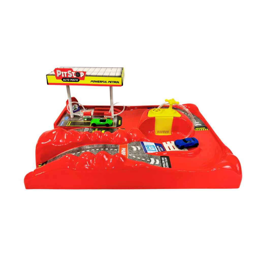 Brinquedo Auto Posto Pit Stop Lava Rapido Carrinho 2 carrinhos