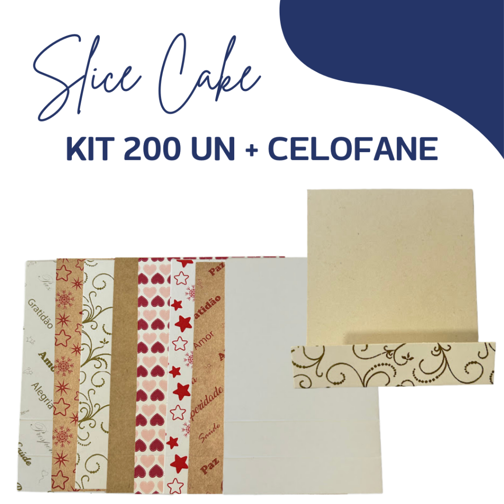 Embalagem Slice cake com celofane Kit com 200 unidades - 193 kit 200 Jm Distak em Oferta na Shopee