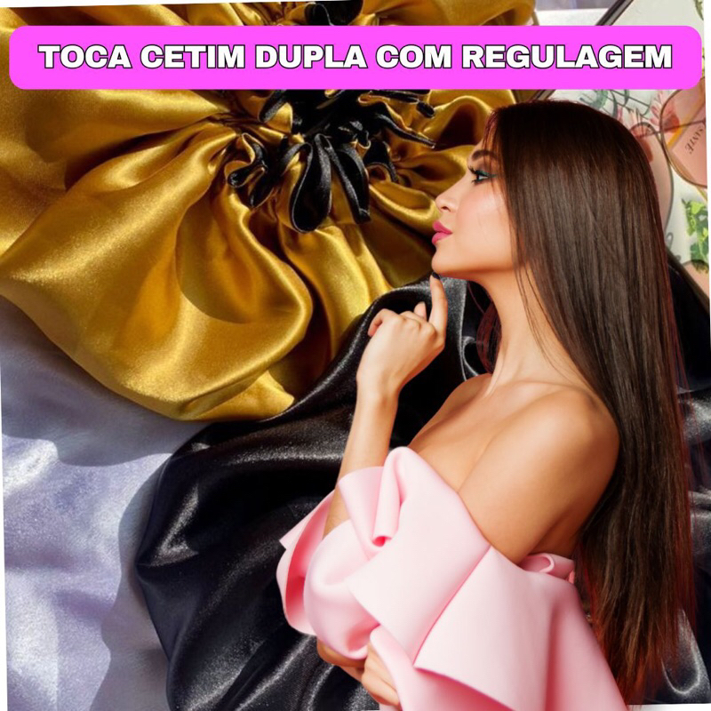 Atacado 12 Touca de Cetim Dupla Face Regulável antifriz Lançamento Luxo  Kit Com 6/10/24 Touca de Dormir Dupla