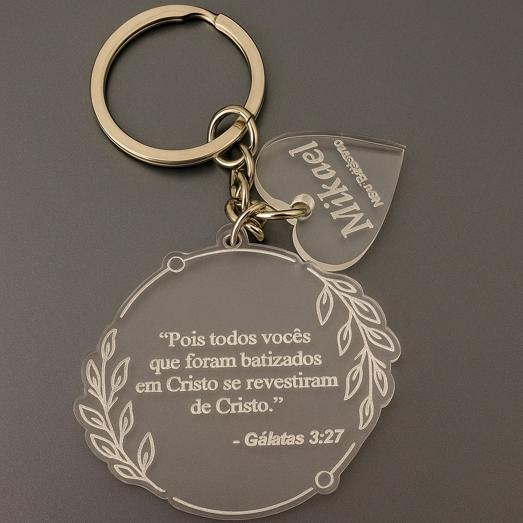 Batizado Chaveiro Acrílico Personalizado Lembrancinha Presente Comemoração Festa Eucatistia Crisma