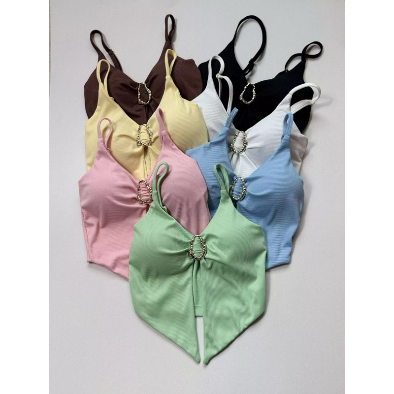 CROPEDD FIVELA ORGÂNICA TOP MODA VERÃO FEMININO VARIAS COMBINAÇÕES