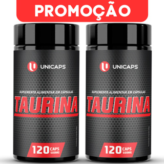 Kit 2 Taurina Original Pura 240 Cápsulas 500mg - Unicaps em Oferta na Shopee