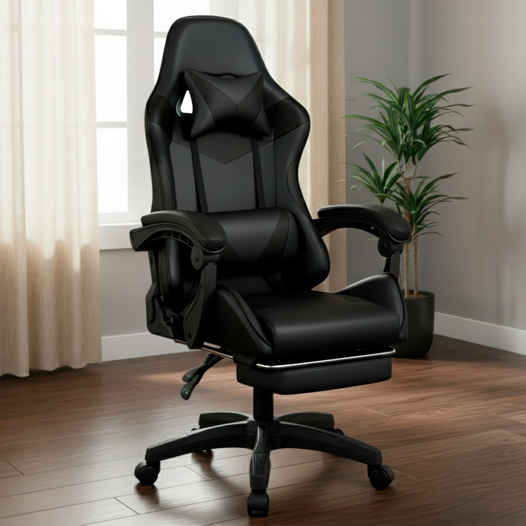 Cadeira Gamer Profissional Escritório Ergonômica Reclinável Confortável Com Rodinha E Apoi...
