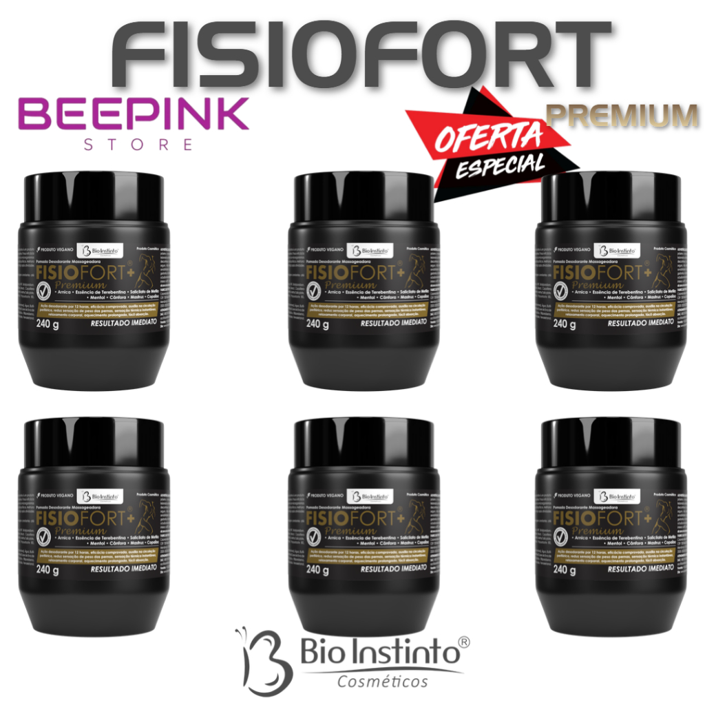 6 Unid Fisiofort Premium Pomada 240g Bio Instinto em Oferta na Shopee