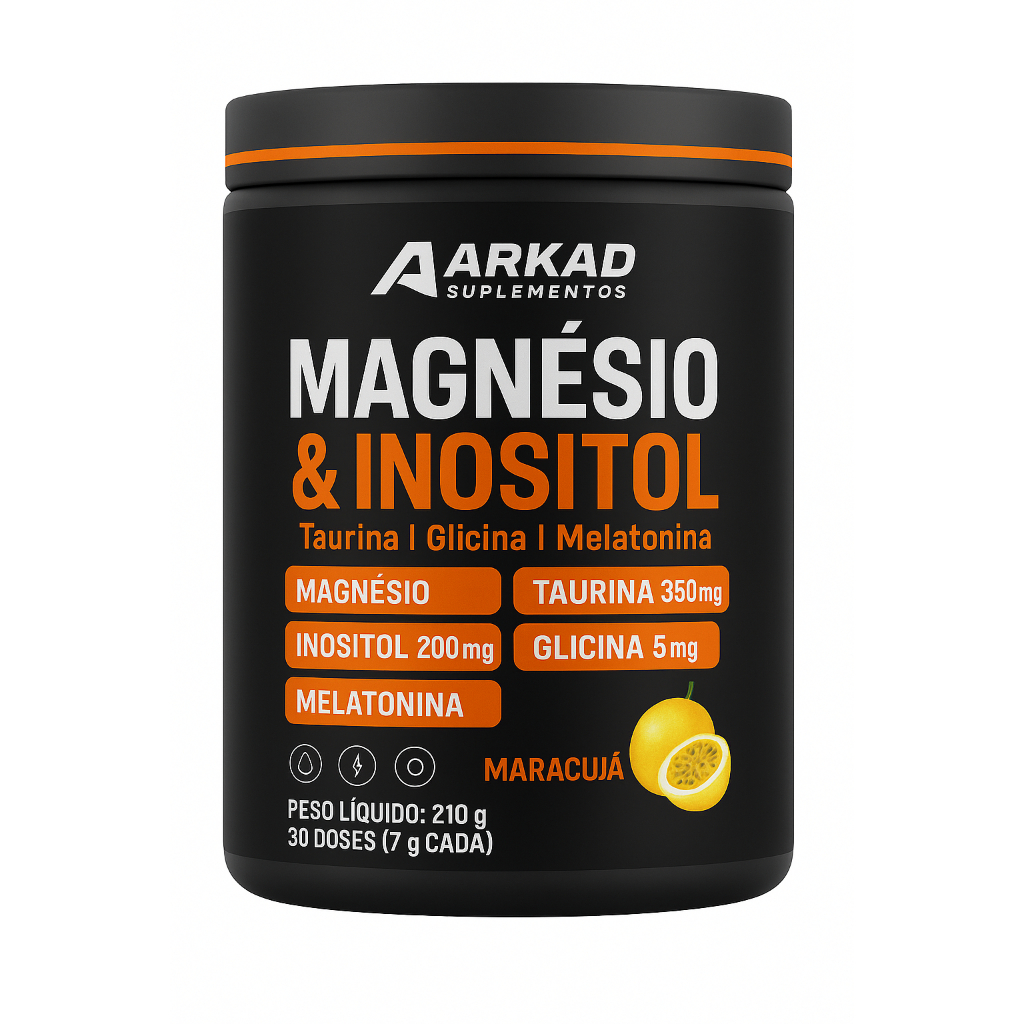 Magnésio E Inositol Taurina Melatonina Maracujá 210g Arkad em Oferta na Shopee