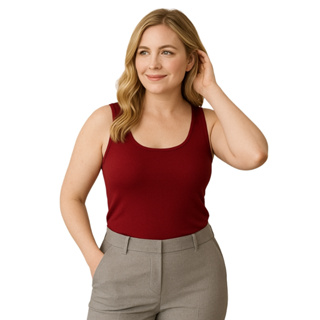 Blusa Regata Feminina Slim Primavera Verão Básica em Visco Lycra Casual Moderna e Confortável  3020.C2 em Oferta na Shopee