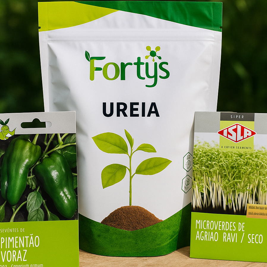 Ureia Agricola 46% N + 2 pacotes de sementes de Pimentão e Agrião