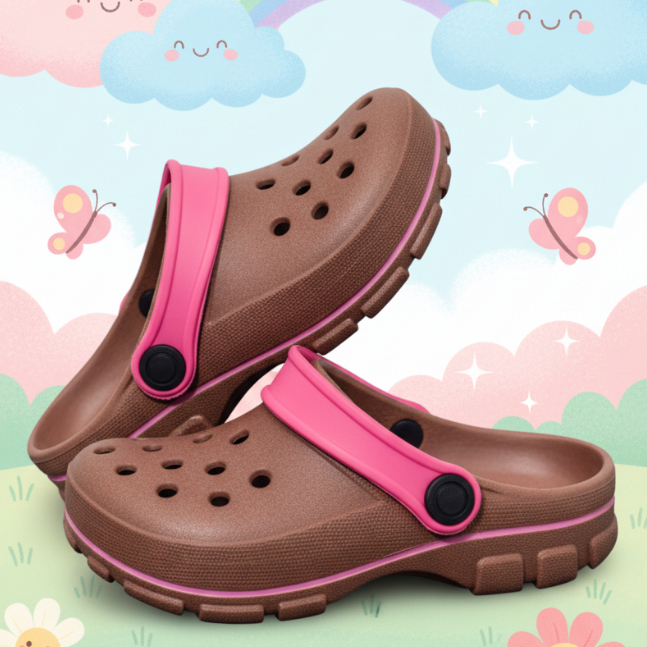 Sandália Babuche Liso Infantil Menina Criança Marrom Fachetado Rosa em Oferta na Shopee