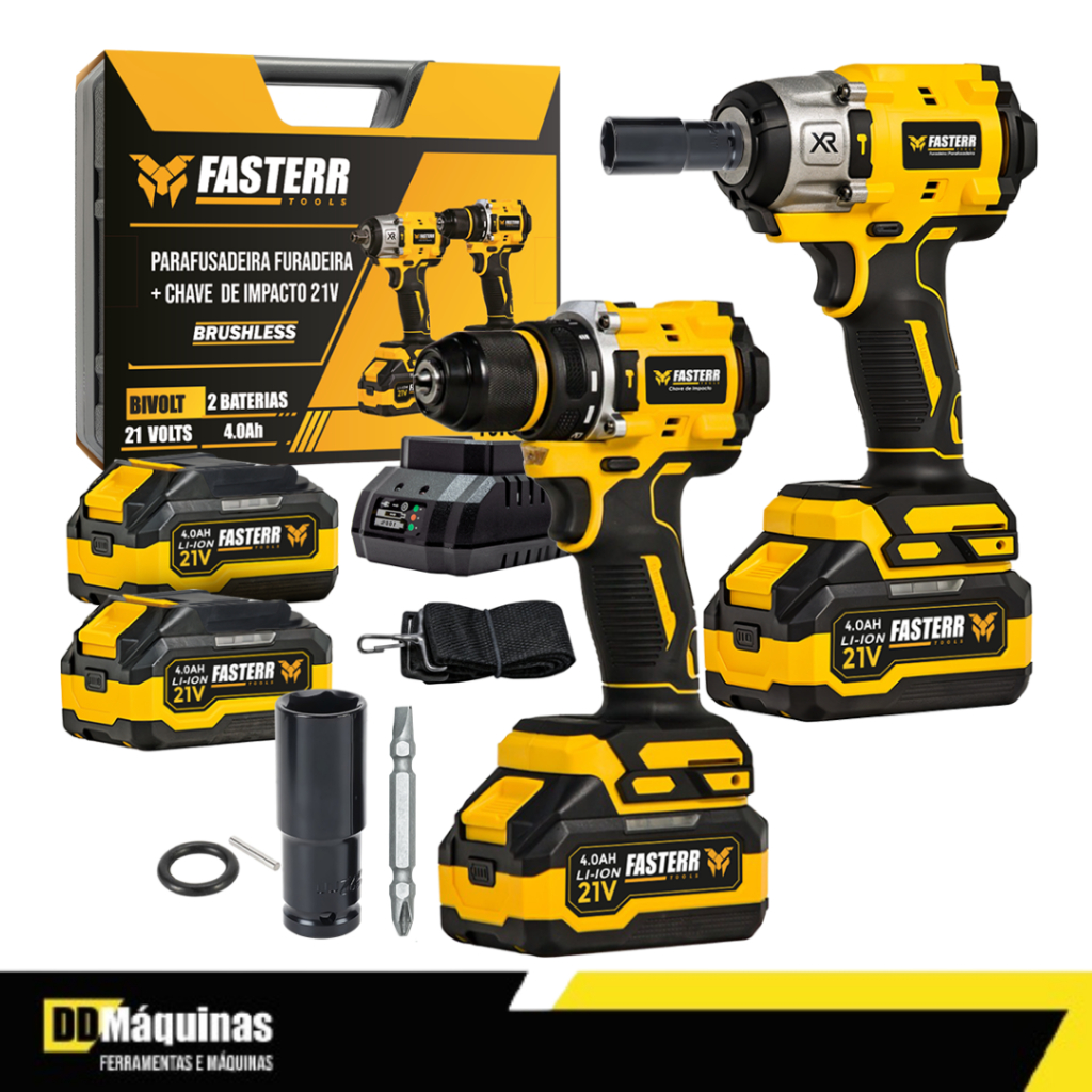 Kit Furadeira Parafusadeira 21V XR Brushless FST002K Compacta - Fasterr em Oferta na Shopee