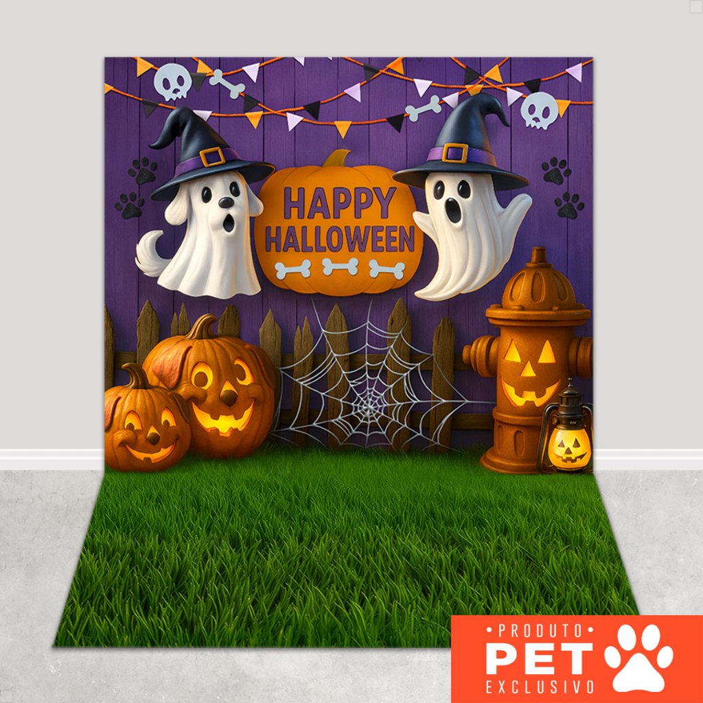 Fundo Fotografico Halloween Pet Shop Painel Em Tecido para Fotos – PET-160