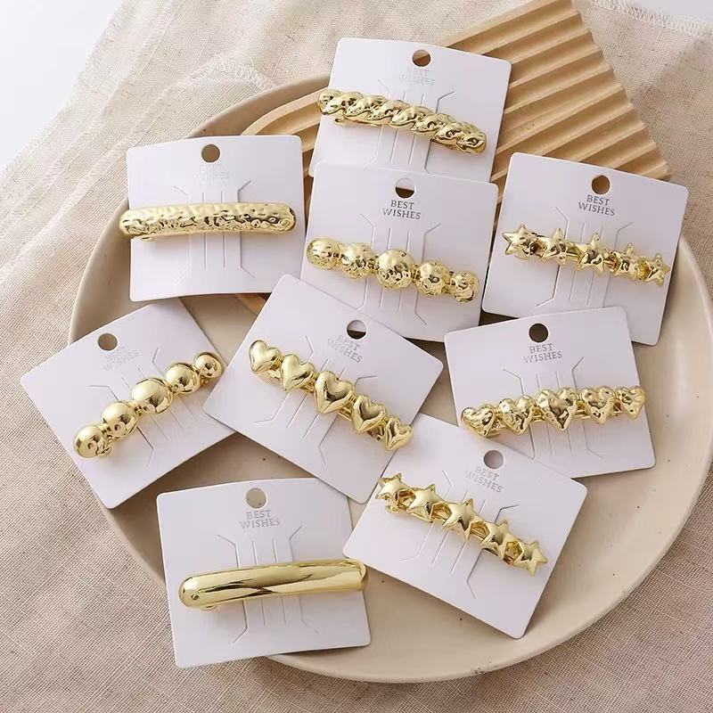 BR31-Novos Clipes Geométricos De Metal Para Cabelo Garras De Elegante Cor De Ouro e Prata.Modelos Aleatorios