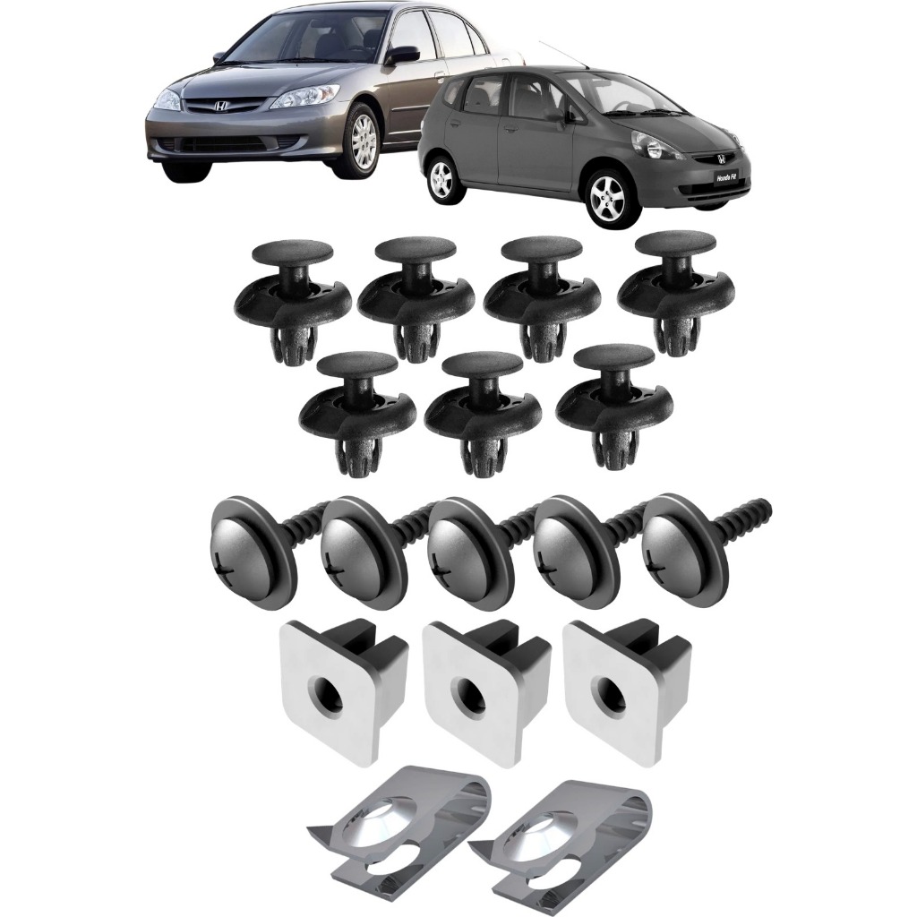 Kit Grampo Parabarro Honda Civic 1992 / 2006 Fit 04/08 Jogo 17 Peças