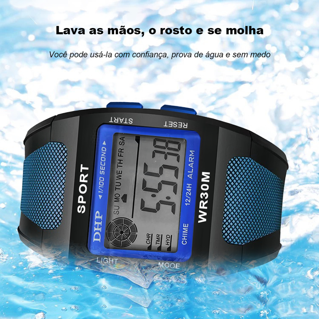 Relógio original digital à prova d'agua masculino presente da moda esportivo alarme/cronômetro [225] em Oferta na Shopee