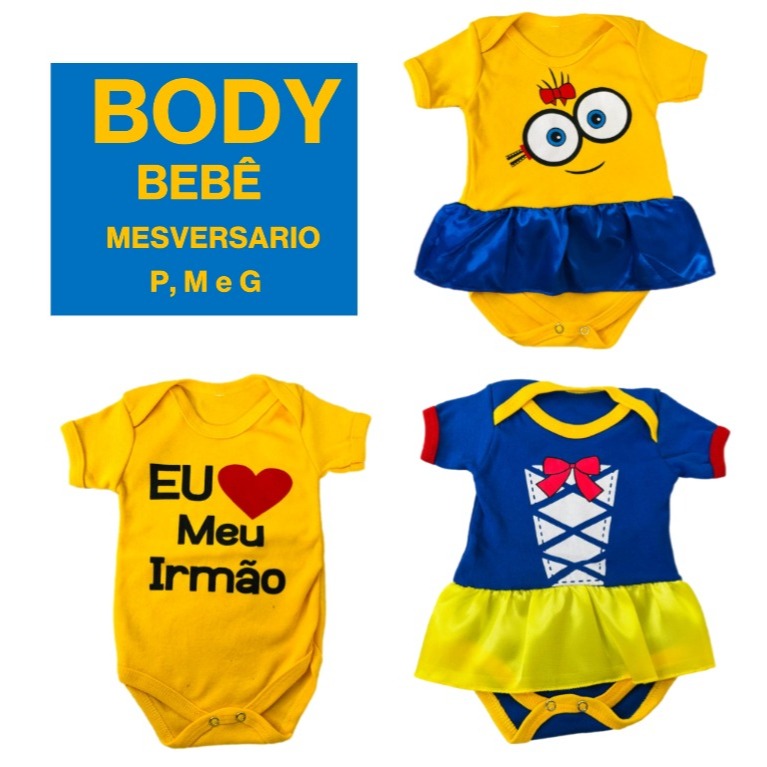 Body Bebê Mesversário Tecido Leve E Confortável De 1 a 9 Meses ENVIO RAPIDO