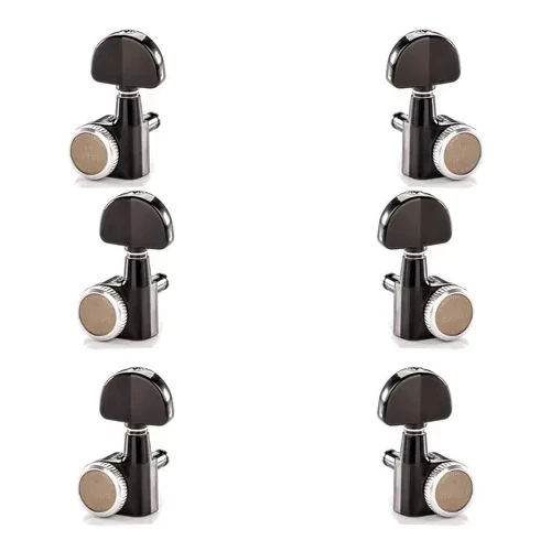 Tarraxa Gotoh Guitarra Violão 3+3 Preto Com Trava Gotoh SG30120MGT
