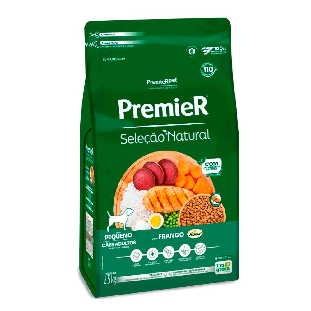 Ração Premier Seleção Natural Cães Adultos Porte Pequeno Frango 2,5kg em Oferta na Shopee