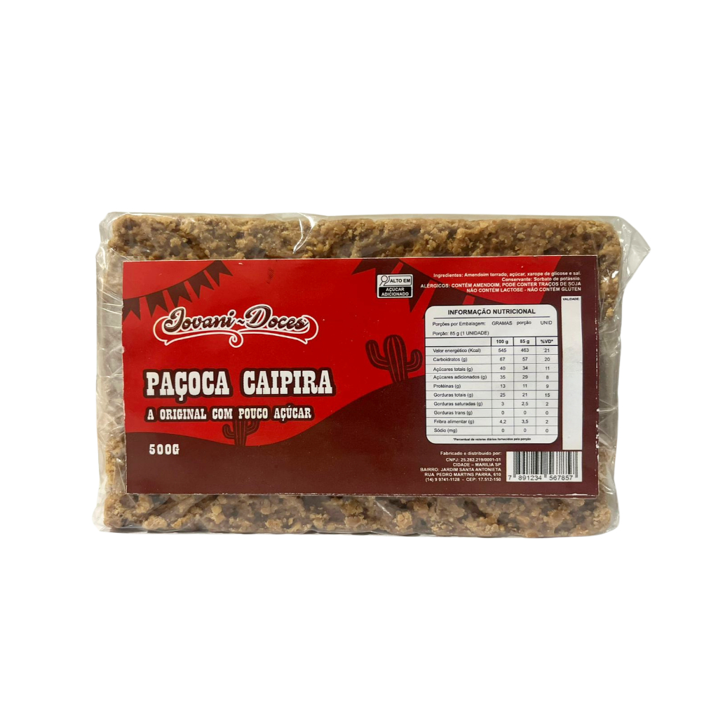 2 kits Paçoca Caipira Pouco Açúcar 500g - 1kg de paçoca em Oferta na Shopee